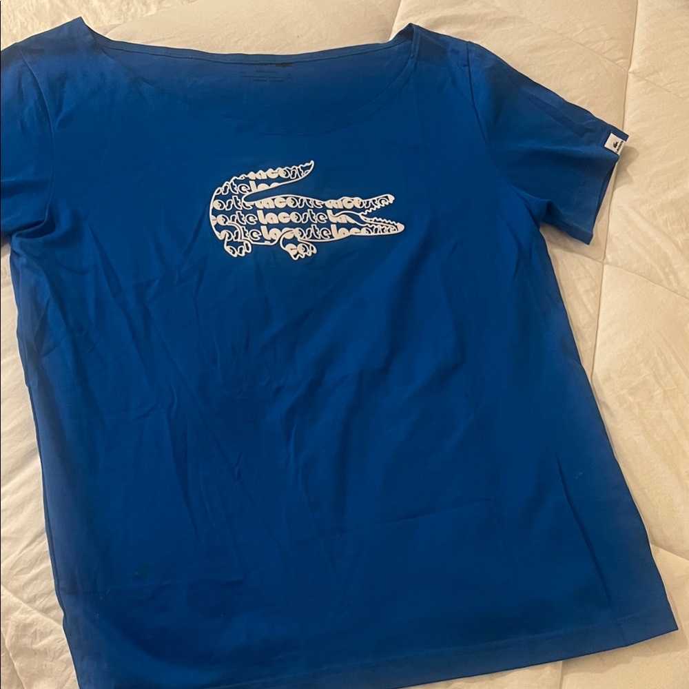 Lacoste Royal Blue Crocodile Tee L